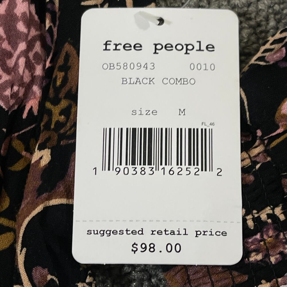 Free People Romper Jumpsuit Womens Medium M Floral Boho Paisley Hippie Y2K - Picture 3 of 8
